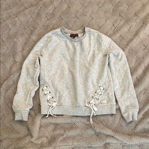 Brand: 7 For All Mankind Light Description: Gray Lace-Up Sweatshirt